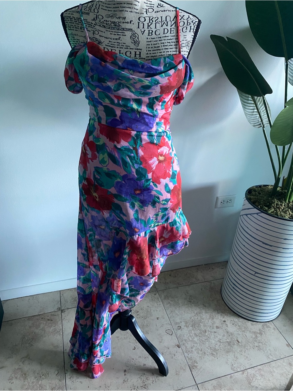 Gorgeous Colorful High-Low Ruffle Dress! - Picture 4 of 13